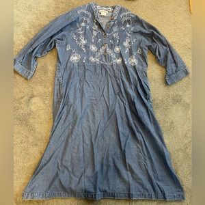 Vintage Denim Women’s dress with embroidered details